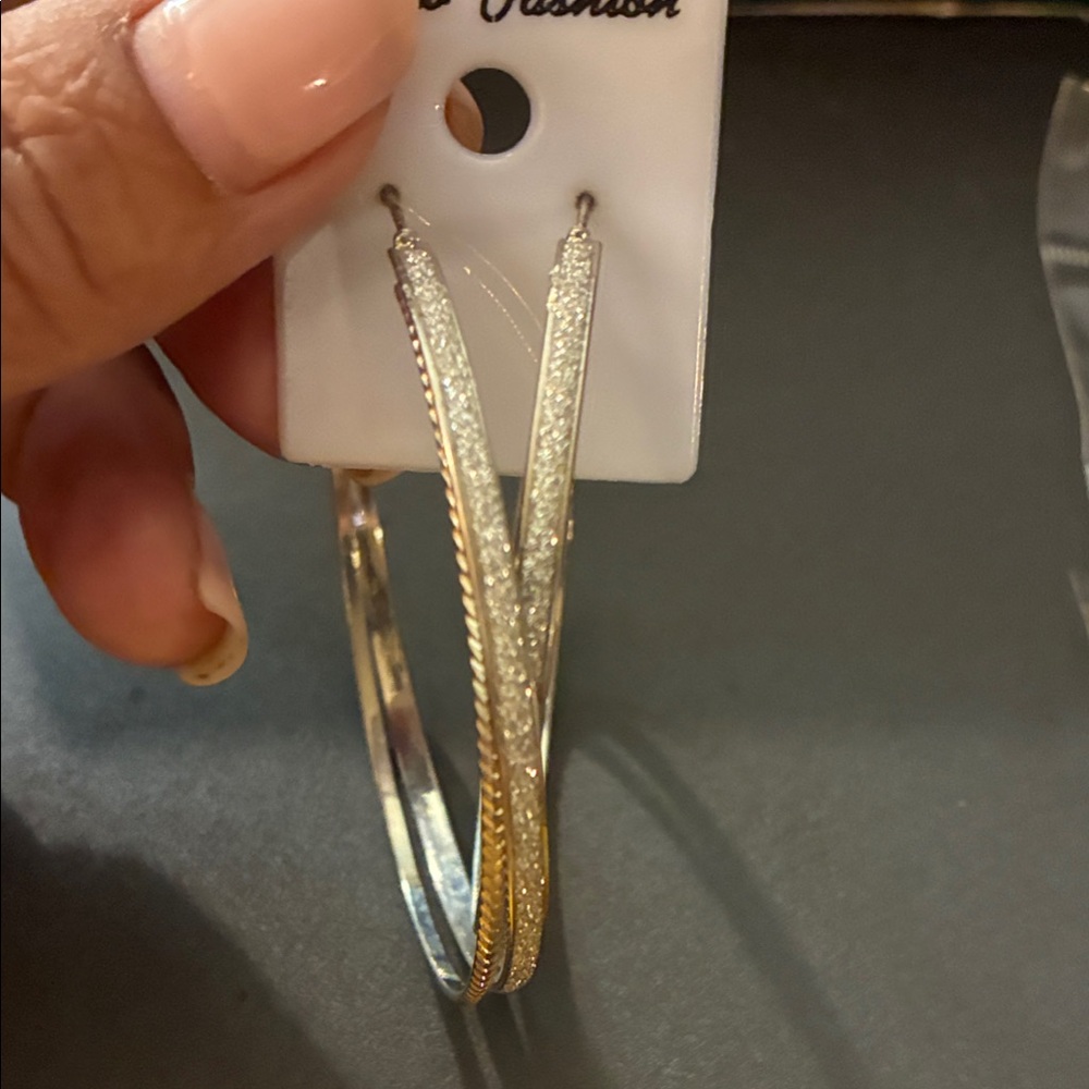 Elegant Gold and Silver Hoop Earrings